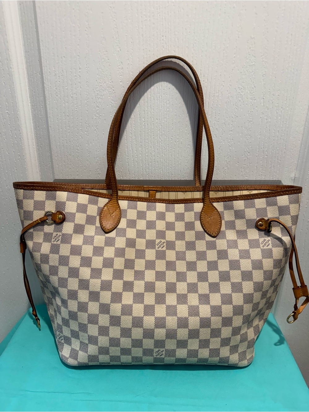 Louis Vuitton Neverfull MM Tote in Damier Azure